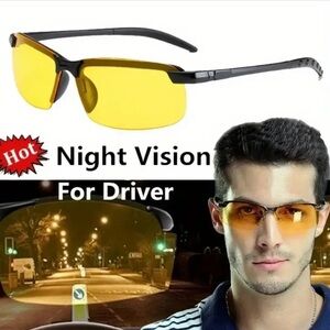 NEW - Anti-Glare Night Driving Glasses - Semi-Rimless